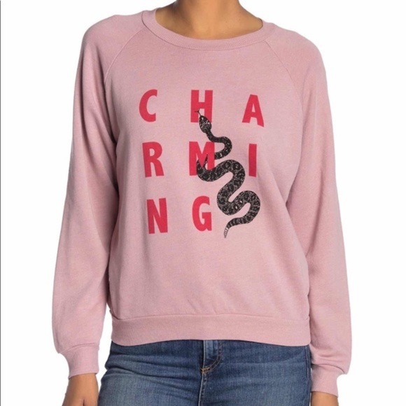 Wildfox Tops - WildFox Couture Charming Fiona Crewneck Sweatshirt Top Size XS Snake Pink Women